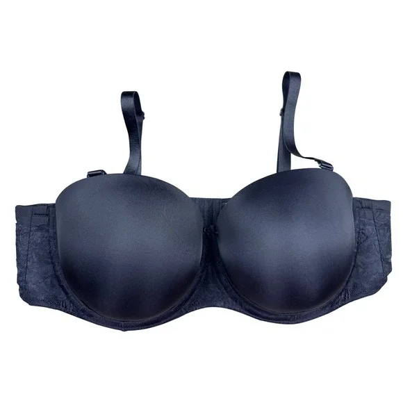 Torrid Bombshell Everyday Strapless Push-Up Bra Black Lace Trim 46DDD - Picture 6 of 13